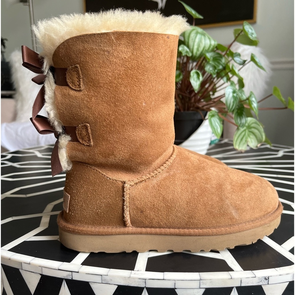 UGG® Bailey Suede Bow II Water-Repellent Cold Weather Boots - Picture 4 of 15